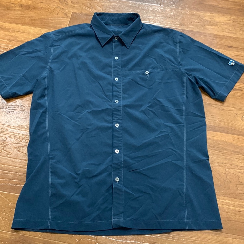 Kuhl Men's Short Sleeve Button-Down Shirt in Teal